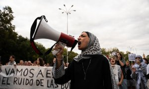 Imagen de la manifestación de este sábado en Madrid contra el genocidio de Israel en Gaza.