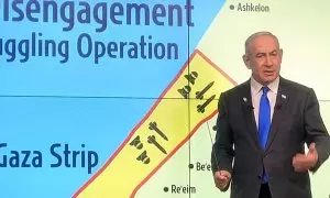 Benjamin Netanyahu durante una conferencia de prensa, en Israel.