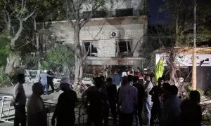 Imagen de varias personas tras un bombardeo israelí en Damasco, la semana pasada.