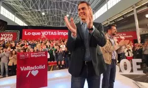 Pedro Sánchez y Luis Tudanca, en Valladolid en un acto electoral celebrado en 2023.