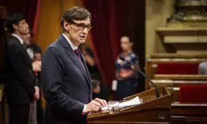 El president de la Generalitat, Salvador Illa, en el debat de política general al Parlament de Catalunya.