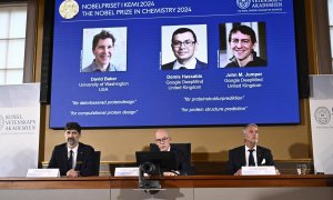 La Real Academia de las Ciencias Sueca anuncia el nombramiento de David Baker, Demis Hassabis y John M. Jumper como Nobel de Química 2024.