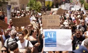 Miles de malagueños se manifestan por la dificultad de encontrar una vivienda para alquilar en la ciudad, a 29 de junio de 2024 en Málaga.