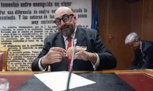 El exasesor del exministro José Luis Ábalos, Koldo García, comparece en la Comisión del Senado sobre la investigación de las mascarillas durante el COVID-19, a 22 de abril de 2024.