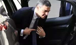 Pedro Sánchez, a su llegada al Vaticano este viernes.