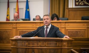 El presidente de la Junta de Comunidades de Castilla-La Mancha, Emiliano García-Page, durante el Debate sobre el Estado de la Región.