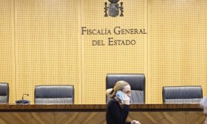 Aspecto de la Fiscalía General del Estado, este jueves en el que el fiscal general del Estado, Álvaro García Ortiz, convoca a la cúpula de la carrera fiscal y al Consejo Fiscal.