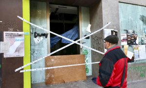 Local de Logroño donde hallaron los cuerpos de dos personas calcinadas.