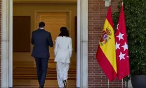 Pedro Sánchez e Isabel Díaz Ayuso, en Moncloa en el año 2021.