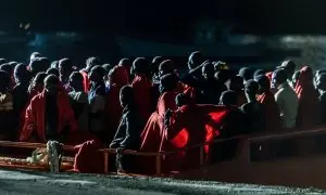 Foto de archivo de varios migrantes a su llegada a Gran Canaria.