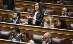 La secretaria general de Podemos, Ione Belarra, durante su intervención en el Congreso este miércoles.