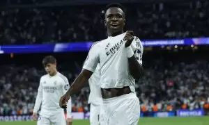 El futbolista Vinicius Jr., durante un partido con el Real Madrid.