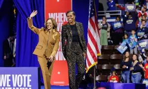 Michelle Obama y Kamala Harris mitin