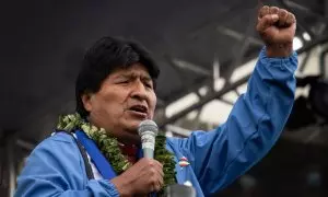 El expresidente de Bolivia Evo Morales durante un acto de su partido en La Paz.