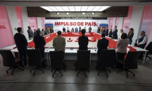 Imagen de la Ejecutiva Federal del PSOE celebrada el lunes y que comenzó con un minuto de silencio por las víctimas de la DANA.