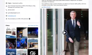 5/11/24 Captura de pantalla de la página del PPdeG en Facebook con un post sobre la ayuda institucional de la Xunta a Valencia acompañado de un video de Alfonso Rueda