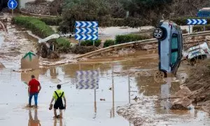 Carretera que une València y Torrent, tras el paso de la DANA.