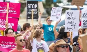 Protesta a favor del aborto seguro en Kentucky, Estados Unidos.