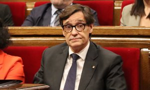 El president de la Generalitat, Salvador Illa, al ple del Parlament aquest dimecres