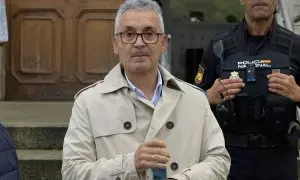 6/11/24 Maxsoud Luiz, padre de Samuel, saliendo de la Audiencia Provincial de A Coruña el pasado 28 de octubre