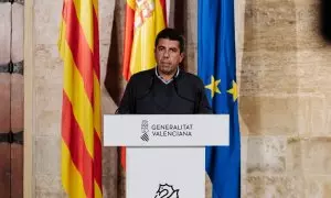 El president de la Generalitat valenciana, Carlos Mazón, en una rueda de prensa, a 4 de noviembre de 2024.