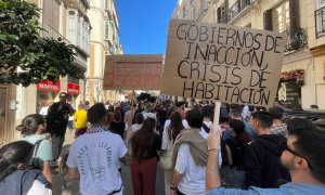 Manifestación por la vivienda en Málaga, este sábado.