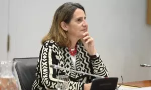 La vicepresidenta tercera y ministra para la Transición Ecológica y el Reto Demográfico, Teresa Ribera, durante la reunión del Comité de crisis para el seguimiento de los efectos de la DANA.