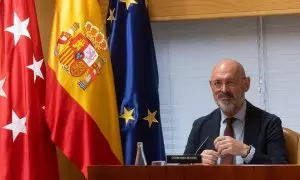 El rector de la Universidad Complutense de Madrid, Joaquín Goyache, durante la Comisión de Investigación sobre programas de cátedras y postgrados de la Universidad Complutense