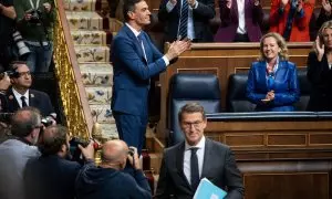 El presidente del Gobierno, Pedro Sánchez, tras ser investido en el Congreso el pasado 16 de noviembre de 2023.