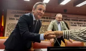 El Inspector de Hacienda en la Delegación de la Agencia Estatal de la Administración Tributaria en Aragón, Raúl Burillo Pacheco, a su llegada para comparecer en la Comisión de Investigación por el ‘caso Koldo’.