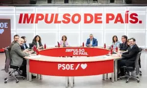 Imagen del comité organizador del 41 Congreso Federal del PSOE que se celebra la próxima semana en Sevilla.