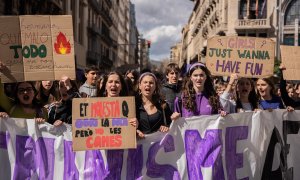 Manifestación feminista en Barcelona