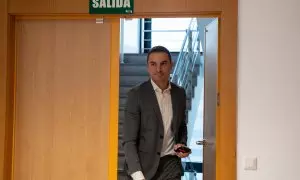 Juan Lobato, a su llegada a la Asamblea de Madrid este pasado martes.