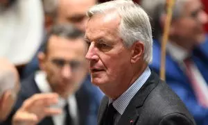 El primer ministro francés, Michel Barnier, durante una sesión en la Asamblea Nacional.