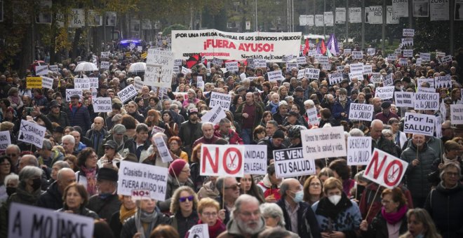 La Marea Blanca vuelve a llenar las calles de Madrid por la sanidad pública tras el encierro médico en la Consejería
