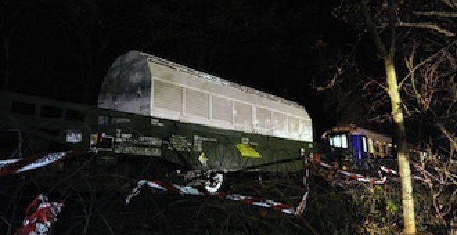 El tren radiactivo llega a su estación final en Alemania