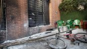 Un cajero de CAN en Pamplona, inutilizado por la explosión de un artefacto casero