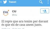 Rechazo general a un tuit de CiU que pide "la unidad de los de casa"