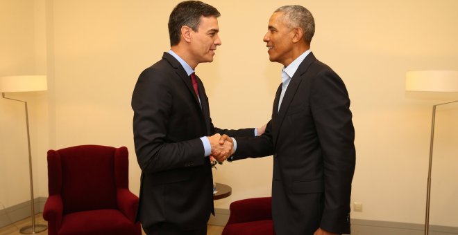 Obama visita a Sánchez durante 20 minutos en La Moncloa