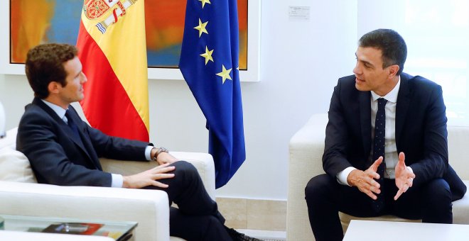 Casado advierte a Sánchez de que no quiere "ni cesión, ni diálogo" con Catalunya