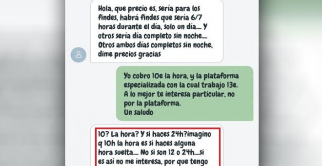 "No me interesas, tengo chicas que cobran 25 euros por 12 horas de trabajo"