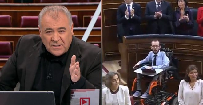 Ferreras dice que Echenique no aplaudió al rey y éste responde con humor: "Tampoco me puse de pie durante el himno"