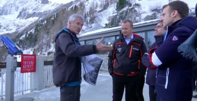 Macron visita el Mont Blanc para comprobar de primera mano los efectos del cambio climático