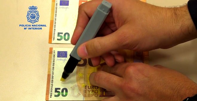 Policía avisa de que rotulador detector billetes falsos no siempre es efectivo