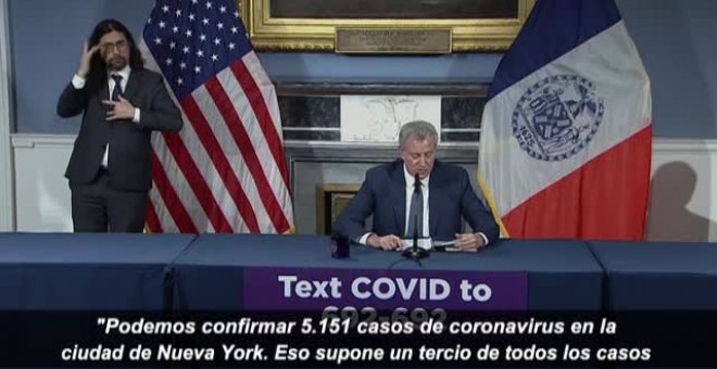 Bill de Blasio señala Nueva York como "epicentro" de la crisis del coronavirus en EEUU