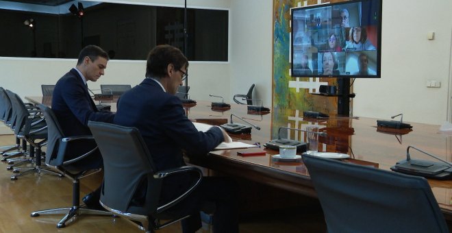 Sánchez preside por videoconferencia la reunión del Comité Científico