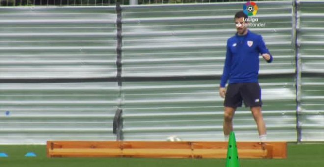 Segundo entrenamiento de los jugadores del Athletic Club