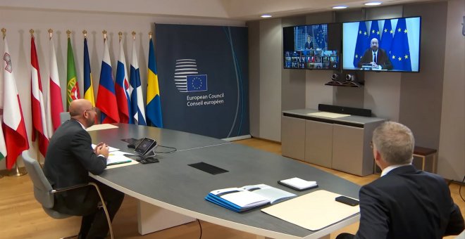 Sassoli y Michel participan se reúnen con jefes de Estado y Gobierno de la UE