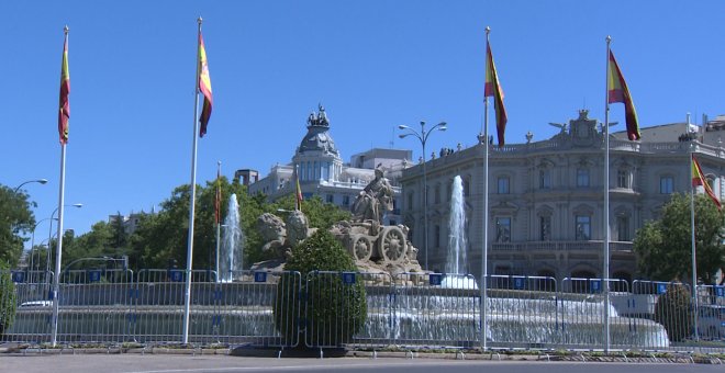 Cibeles se prepara para la posible victoria del Real Madrid en la liga