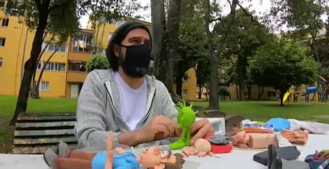 Caricaturas de plastilina para concienciar del Covid-19 en Colombia